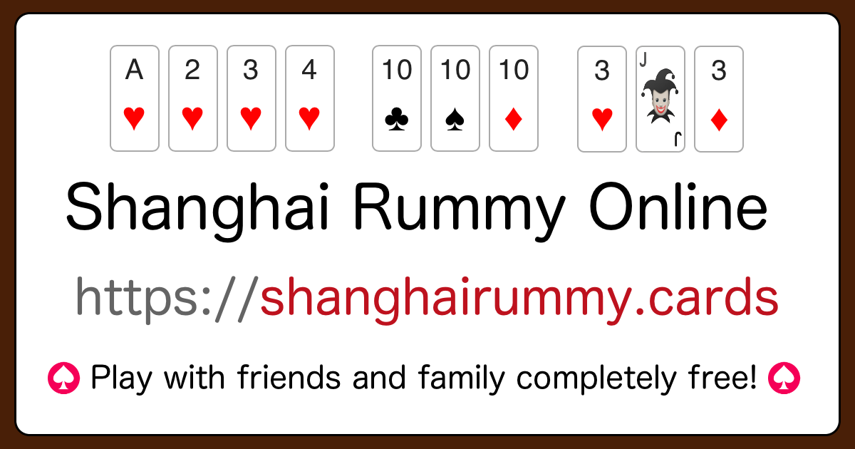 Printable Shanghai Rummy Rules