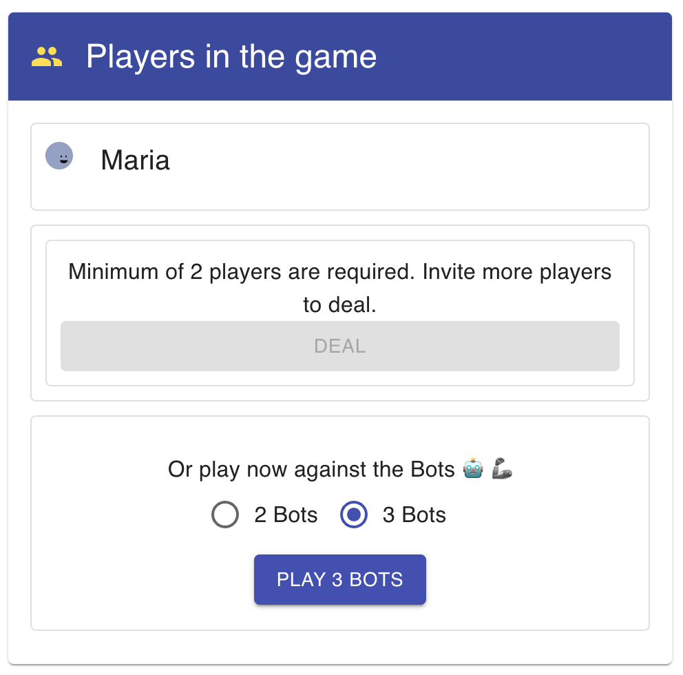 Play two or three bots